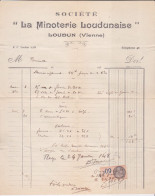 FACTURE - ESOCIETE  LA MINOTERIE LOUDUNAISE A LOUDUN 86 VIENNE - - 1900 – 1949