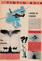 Tintin : Collection TINTIN - AVIATION : L'AVION DE L'EUROPE. ( Voir PHOTOS ). - Reclame