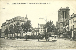 93  AUBERVILLIERS - L' HOTEL DE VILLE ET L' EGLISE (ref 9304) - Aubervilliers
