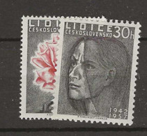 1957 MNH Tschechoslowakei, Mi1030-31 Postfris** - Ungebraucht