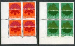 NORWAY 1974 Work Protection Blocks Of 4 MNH / **.  Michel 685-86 - Unused Stamps