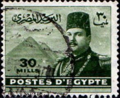 Egypte Poste Obl Yv: 256 Roi Farouk & Pyramides (TB Cachet Rond) - Usados