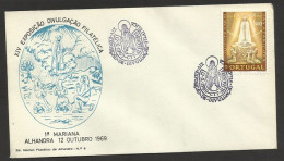 Portugal Cachet Commémoratif Notre Dame De Fatima Expo Philatelique Alhandra 1969 Our Lady Of Fatima Event Postmark - Postembleem & Poststempel