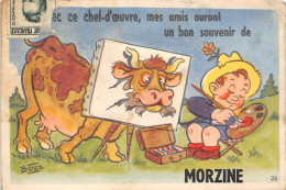 74-MORZINE- CARTE A SYSTEME DEPLIANTE- AVEC CE CHEF-D'OEUVRE MES AMIS AURONT UN BON SOUVENIR DE MORZINE - Morzine