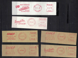 6 FRAGMENTS EMA  SNCF  ( Lot 045 ) - Railway Post