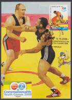 Inde India 2008 Maximum Max Card Commonwealth Youth Games, Sport, Sports, Wrestling - Briefe U. Dokumente
