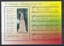 LITHUANIA 1998 National Anthem MNH(**) Mi Bl 13 #Lt1101 - Lituanie