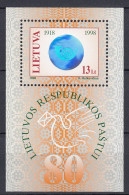 LITHUANIA 1998 Post Anniversary Hologram MNH(**) Mi Bl 14 #Lt1103 - Litauen