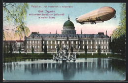 AK Potsdam, Zeppelin über Dem Kgl. Stadtschloss Und Karpfenteich  - Zeppeline