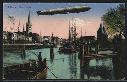 AK Lübeck, Zeppelin Am Hafen  - Airships