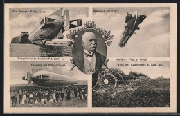 AK Zeppelin`sches Luftschiff Modell 4 Während Der Fahrt, Landung Bei Echterdingen, Nach Katastrophe 1908  - Dirigeables