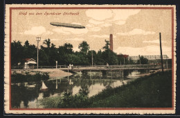 AK Spandau, Zeppelin über Dem Stadtwald  - Airships
