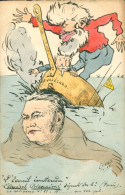 COMBES-PELLETAN ENGLOUTIS -AFFAIRE DES FICHES-BIENAIME REMPLACE SYVETON-CARICATURE ORENS-FRANC-MACONNERIE- - Satirische