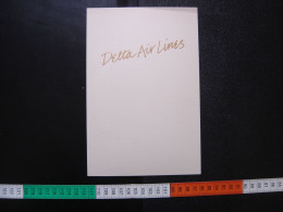 Menu DELTA AIR LINES Vol Atlanta Paris 1985 - Menus