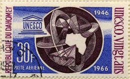 Bénin Dahomey Avion Obl Yv: 47/49 20.Anniversaire De L'Unesco (TB Cachet Rond) - Bénin – Dahomey (1960-...)