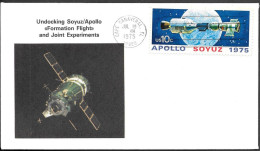 US Space Cover 1975. ASTP Apollo - Soyuz Undocking. Cape Canaveral - USA