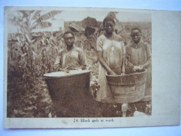 Congo Belge / Black Girls At Work / Novitiate : 88 Rue Du Canal - Louvain / Leuven - Belgisch-Kongo