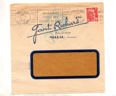 Lettre Flamme Millau Gorges Du Tarn Entete Illustré Gants Richard - Mechanical Postmarks (Advertisement)