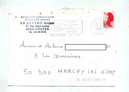 Lettre Flamme  Angers Code Postal - Mechanical Postmarks (Advertisement)