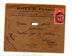Lettre Cachet Toulouse Sur Ceres  Retour  Decedé - Manual Postmarks