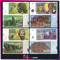 4 Notes Set! Matej Gabris Macedonia Paper Banknote Test Note Private - Macedonia Del Nord