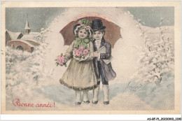 AS#BFP1-0696 - ILLUSTRATEUR V.K. Wien - Bonne Année - Couple Sous Un Parapluie - Vienne