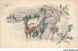 AS#BFP1-0624 - ILLUSTRATEUR - Joyeux Noel - Couple Se Promenant Avec Une Biche - Sonstige & Ohne Zuordnung