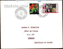 Guinée (Rep) Poste Obl Yv:   1/2 Timbres Surchargés 5 Janvier 1959 Fdc - Guinea (1958-...)