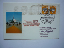 Avion / Airplane / INTERFLUG / Airbus A310 / 1st Flight Berlin - Kairo / Airline Issue - 1946-....: Modern Tijdperk