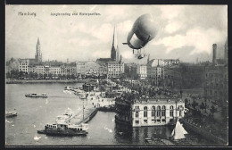 AK Hamburg, Zeppelin Parseval 6 über Dem Jungfernstieg Und Alsterpavillon  - Dirigibili