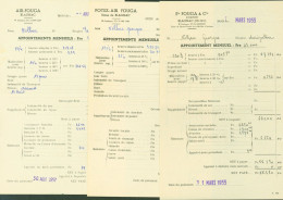 Fiches De Paie Salaire 1955 1959 Ets Fougas & Cie Aviation Blagnac Potez Air Fouga Blagnac - Transporte