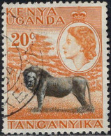 Kenya (Col.Brit.) Poste Obl Yv:92 Mi:95 Elisabeth II & Lion (Beau Cachet Rond) - Kenya, Ouganda & Tanganyika
