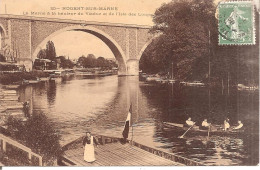 NOGENT-SUR-MARNE (94) La Marne à La Hauteur Du Viaduc Et De L'Isle Des Loups En 1909 - Nogent Sur Marne