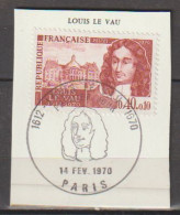 FRANCE : N° 1623 Oblitéré Sur Fragment TàD 1er Jour : 14.2.1970 à Paris (Louis Le Vau, Architecte) - - Used Stamps