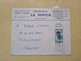 Lettre VALENCIA 1968 RESIDENCIA LA PEPICA RESAURANTE - Briefe U. Dokumente