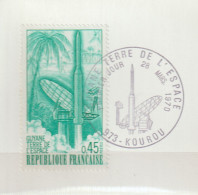 FRANCE : N° 1635 Oblitéré Sur Fragment TàD 1er Jour : 26.3.1970 à Kourou -973- (Lancement De La Fusée "Diamant B") - - Used Stamps