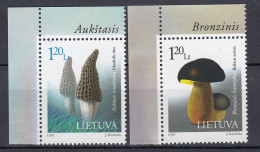 LITHUANIA 1997 Mushrooms MNH(**) Mi 649-650 #Lt1109 - Lituania