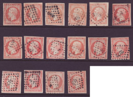 FRANCE 1853-1860 Napoleon III LOT 16 Stamps 40c Orange YT N°16 - 1853-1860 Napoleone III