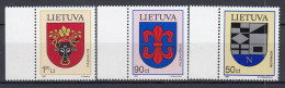 LITHUANIA 1997 Coat Of Arms MNH(**) Mi 652-654 #Lt1111 - Litauen