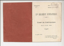 Livret De Manœuvre Du 25ème Régiment D'Infanterie (25 RI De Cherbourg) En 1913 Au Camp De Coëtquidan - Documentos