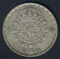 Schweden, 1 Krona 1949, Silber - Suecia