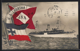 AK Dampfer SS Hertha In Fahrt  - Steamers
