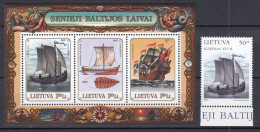 LITHUANIA 1997 Old Ships Joint Issue MNH(**) Mi 639, Bl 11 #Lt1113 - Litouwen