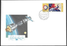 Soviet Space Cover 1975. ASTP Apollo - Soyuz Undocking. Gagarin City - Rusia & URSS