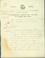 LAS Lettre Autographe Signature Bertier Commissaire Ordonnateur En Chef De L'armée Des Alpes - Politiek & Militair