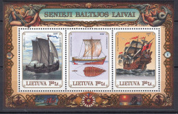 LITHUANIA 1997 Old Ships Joint Issue MNH(**) Mi Bl 11 #Lt1114 - Boten