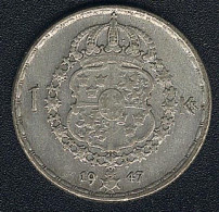 Schweden, 1 Krona 1947, Silber - Sweden