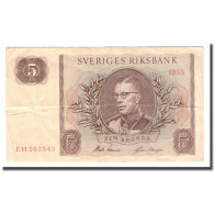 Billet, Suède, 5 Kronor, 1955, 1955, KM:42b, TB+ - Suecia