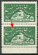 Turkey; 1959 10th Anniv. Of NATO 195 K. ERROR "Printing Stain" - Unused Stamps