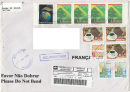 Brésil 2000 Ozone 2001 Café 2003 Liban Cèdre Lettre Recommandée Brasil Coffee Lebanon Registred Letter Cedar Ozonio - Sonstige & Ohne Zuordnung